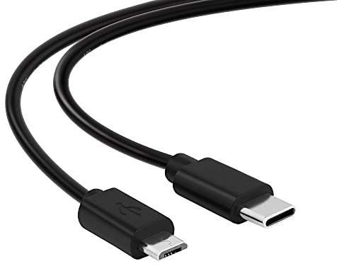 conecto 2.00m USB C a Micro USB 2.0 cable de conexión, cable de datos y cable de carga, negro