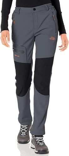 BenBoy Pantalones de Nieve Montaña Mujer Impermeables Invierno Calentar Pantalones Trekking Escalada Senderismo Esquiar Softshell(Gris,XS)