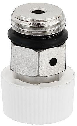PATIKIL 1/4 BSP Maschio Filettatura Manuale Radiatore Aria Sfiato Valvola, Nichel Placcato Ottone Spina Valvola No Serve Chiave per Radiatore Riscaldatore, Argento Bianco