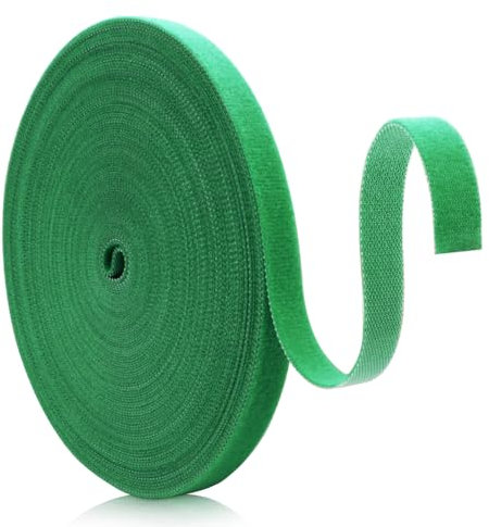 Fun Gift Pflanzenbinder 15 m,10 mm Dicken Baumanbinder,Stabil & witterungsbeständig,Pflanzenhalter,Wiederverschließbar-Pflanzenband Klettverschluss Verstellba (Grün)