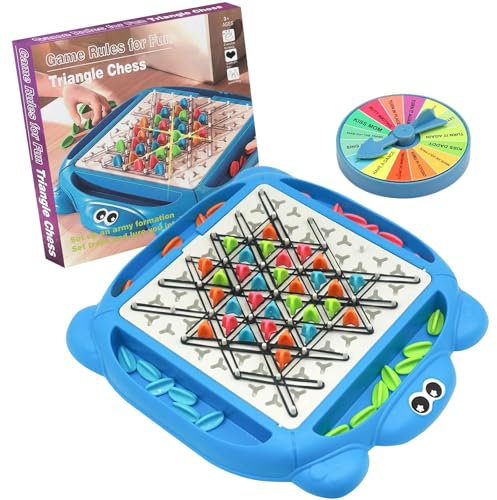 Ketten Dreieck Schachspiel, Kettendreieck Schachspiel, 2 Bis 4 Spieler, Desktop Brettspiel, Geeignet für Kinder und Erwachsene, Reisen, Familienspiele。Spiel mit Gummibänder