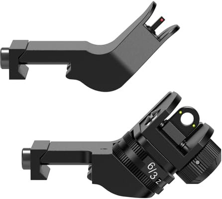Feyachi S01 Lunettes de visée en Fer à 45 degrés Flip Up Fibre Optique BUIS Rapid Transition Backup Front and Rear Iron Scope Set