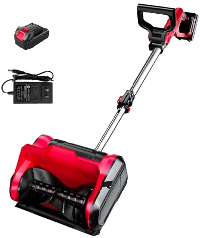 Pala Da Neve Elettrica Senza Fili, Spazzaneve Alimentato a Batteria Da 20 V E 4 Ah, Percorso Di Sgombero Di 32 Cm, Distanza Di Lancio Di 8 M, Spazzaneve Portatile Con Batteria E Caricabatteria,A