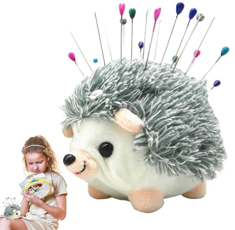 Puntaspilli a forma di riccio | Adorabile kit di cuscinetti ad aghi | Bellissimo cuscinetto a forma di riccio – accessorio per macchina da cucire per la creazione di gioielli, ricamo e lavori