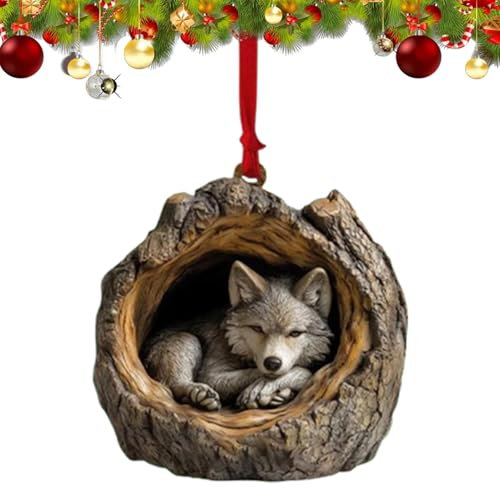 Generisch Tier-Weihnachtsbaumschmuck - 2D-Acrylornament Mit Tiermuster | Feiertagsdekoration, Tierornamente Für Das Heimauto