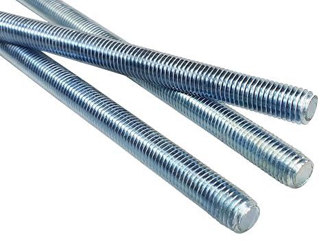 LogistSystem Tige filetée M16 x 500 mm (50 cm), en acier galvanisé, 1 tige filetée avec filetage métrique complet, vis sans tête de classe 5.8, DIN 976