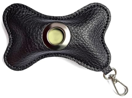 Porta Sacchetti Cani, Dispenser Sacchetti per Escrementi Cane in Pelle PU a Osso, Distributore Sacchetto Cani con Cerniera e Moschettone per Passeggiate, Attività all'aperto (Sacchetto Non Inclusi)
