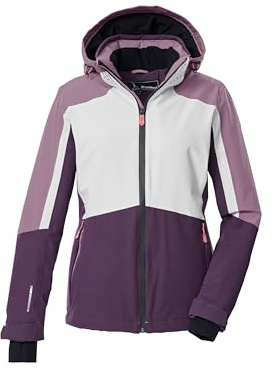 killtec Donna Giacca da sci/giacca funzionale con cappuccio e paraneve con chiusura a cerniera KSW 28 WMN SKI JCKT, pflaume, 40, 43414-000