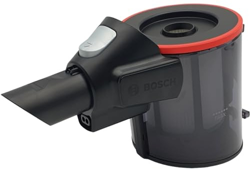 NaschLager Staubbehälter mit Filter 12029996, kompatibel mit Bosch Unlimited Serie 6, inkl. Faltenfilter und Vorfilter, Behälter mit Max-Markierung, roter Dichtring, für Akku-Staubsauger