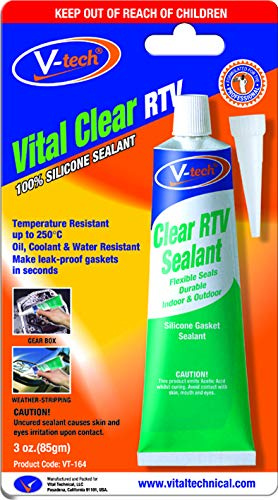 VTech Clear RTV Silicone Gasket Sealant 250C (85gm) - Water Resistant Sealant