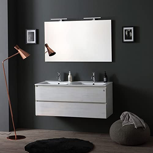 KIAMAMI VALENTINA Badezimmerschrank 120 cm mit 2 schubladen Promenade doppelwaschtisch led lich | Berlin