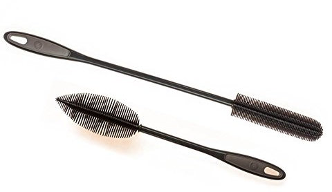 Kochblume Flaschenbürste 36cm & Flaschenbürste Slim 2er Set | Premium-Silikon & BPA frei| Hitzbeständig | Spülmaschinenfest | Von schmalen Öffnungen bis zu Thermoskannen & Karaffen | Farbe: anthrazit