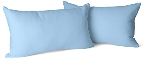Amolavet Kissenbezug 40 x 80 Blau 2er Set Kopfkissenbezug 40x80 mit Hotelverschluss aus Gebürstetem Mikrofaser
