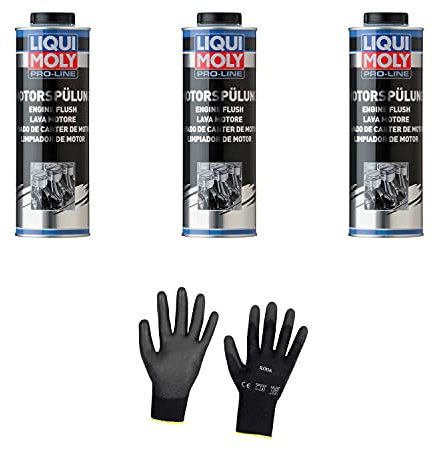 Iloda 3xOriginal Liqui Moly 1l Pro-Line Motorspülung 2425 Schutzhandschuhe