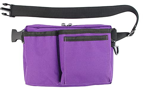 Nurse Organizer Pouch Waist bag Apron Tool Holder with Pockets for Holding Sanitizer for Nursing Care,Medical Care,Childcare,Restaurant Waiter (Purple)