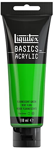 Liquitex 8870069 Basics Acrylfarbe Grün Fluo – 118ml Tube, lichtecht, mittlere Viskosität, seidenglänzend, monopigmentiert, Archivqualität