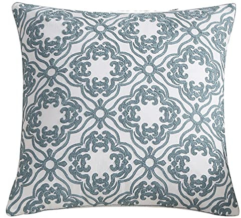 Fundas de almohada de diseño clásico con diseño de geometría bordada, funda de cojín de lino y algodón decorativo, funda de cojín para decoración de sofá del hogar, 45 x 45 cm