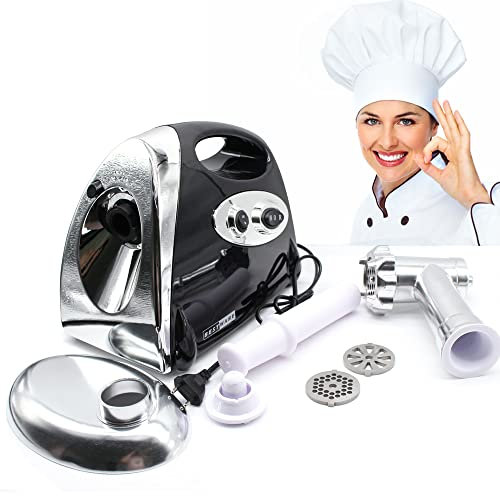 Elektrisch Fleischwolf 2800W Edelstahl Wurstmaschine Wurstfüller mit Befestigung für Fleisch, Gemüse, oder Fisch