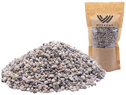 WYSKONT Aquarium Kies - Aquariumsand 2 kg - Aquarium Deko - Kieselsteine - Zierkies - Flusskies - Deko Sand - Kieselsteine Garten - Aquarium Bodengrund - Terrarium Sand - Aquariensand 3-5mm