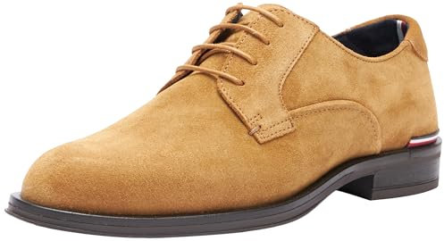 Tommy Hilfiger Herren Derby Schuhe Suede runde Spitze, (Sahara), 44