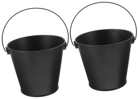 Gogogmee Secchio per Grasso da Griglia in Metallo 2 Pezzi per Barbecue Esterno Raccoglitore di Gocce, Compatto e Facile da Pulire, Accessori per Grigliate All'aperto