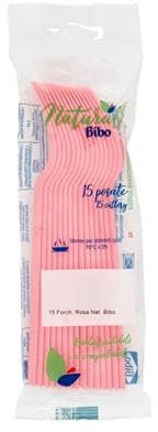 Maury's Forchette Bio Confezione da 15 Pezzi Colorati Ideali per Compleanni, Feste, Party, aperitivi e Eventi (ROSA)