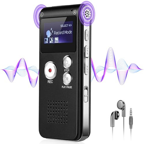 64GB Voice Recorder with Noise Reduction, 4800 Hours ZIPCIDE Dictaphone Voice Activated Recorder with Playback for Lectures Meetings, 1536Kbps Smart Audio Sound Tape Recording Device with Password