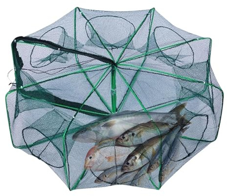 Red de Pesca portátil, Trampa para cangrejos | Red portátil para Pescar cangrejos,Trampa para Peces Plegable portátil Multifuncional para capturar Peces pequeños, camarones, cangrejos, Langostas