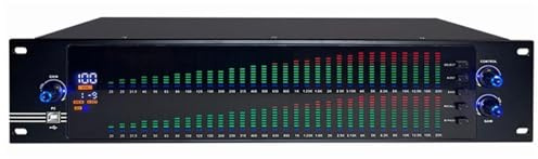 Ecualizador digital de audio con pantalla de espectro LED, gráfico estéreo de 31 bandas, 10 efectos preestablecidos, reducción automática de ruido, procesadores de señal para estudio de grabación,
