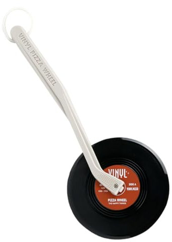Roulette à pizza vintage en vinyle – Cadeaux fantaisie pour homme – Coupe-pizza – Cadeaux fantaisie – Aide de cuisine insolite – Gadgets pour homme – Gadget unique – Accessoires de four à pizza – par