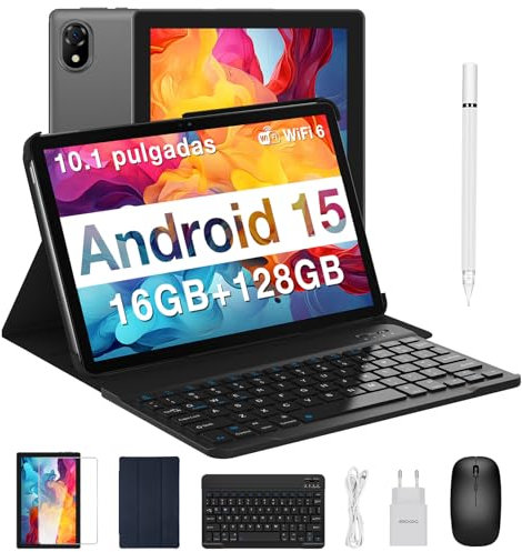 DOOGEE U10 Android 15 Tablet 10 Zoll, 16GB RAM+128GB ROM(2TB TF) Tablet mit Tastatur, WiFi 6 Gaming Tablets Widevine L1, 8MP+5MP, 5060mAh, Kinder Tablets mit Stift, Tastatur, Maus, Hülle, Schutzfolie