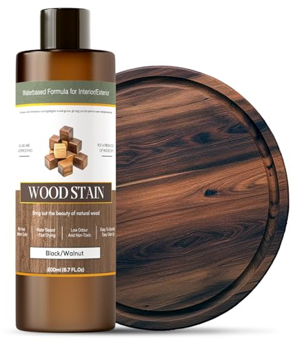 Wood Stain - Stain for Wood - Natural Stain for Furniture - Water Based | Fast Drying, Low Odor - Outdoor & Indoor Paint for Paneling, Cabinets and More - 6.7oz (Black/Walnut)