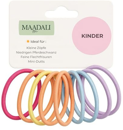 MAADALI - Élastiques Cheveux Fille & Enfant Très Élastiques – Lot de 20 Mini Chouchous Colorés Sans Métal, Doux & Résistants – Pour Petites Couettes, Tresses & Queue de Cheval – Accessoires Bébé