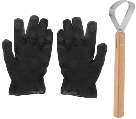 TOYANDONA Raspador De Cuero 11.2 Pulgadas Mango Largo Para Artesanos Kit De Herramientas De Corte Artesanal Herramienta Manual Para Descarnar y Bruñir Cuero Uso Profesional y Manualidades