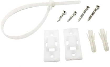 DECOMELODY 10set Tip Plastic Buckle for Childproofing Furniture Tip Kit Safety Cabinet Anchor Straps White for Home Use Proofing and Furniture Securing