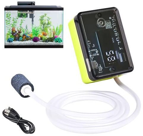 Dtaigou Aérateur pour Poissons - Bulleur Rechargeable Transparent - Pompe à Air pour Aquarium de Grande Capacité,pour Camping Étang Extérieur Voyage Entretien Maison Bateau Eau Salée Et Douce
