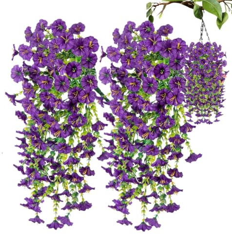 Artificiella petunia blommor för utomhusbruk 2 stycken konstgjorda blommor | Utomhus Falsk Petunia Dekoration För Uteplats TrädBakInomhus Balkong Bröllop