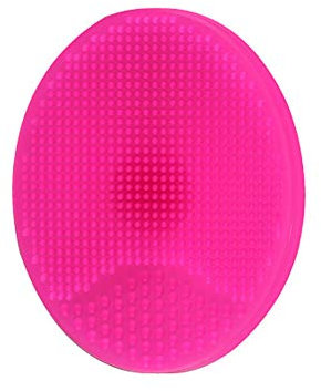 guojiwu 1PC morbido silicone viso da bagno Lavatoio spazzola per capelli Viso Esfoliante Pulizia Scrubber Massaggi Doccia Spugna Blackhead Rimozione esfoliante per doccia Wash (Rosy)