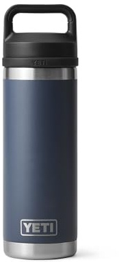 YETI Rambler 18 oz Bottle, Vacuum Insulated, Stainless Steel with Chug Cap, Navy