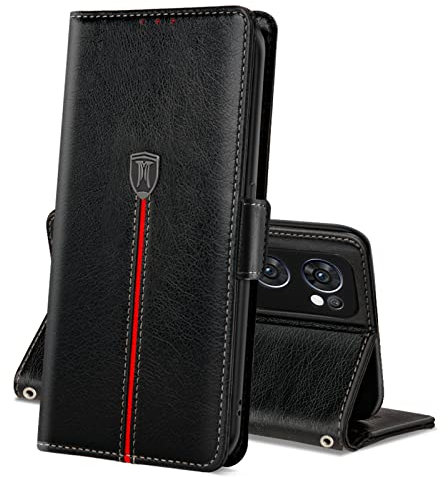 Funda para Oppo Find X5 Lite / Reno7 5G, Flip Magnético Cuero Carcasa, Silicona TPU Libro Tapa Funda, Ranura Tarjeta Soporte Estuche Cartera Cover, Antigolpes Case para Oppo Find X5 Lite Negro