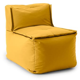 Lumaland - Modulär sittsäck för inomhus- och utomhusbruk, lätt att förlänga, 54 x 81 x 70 cm, senapsgul