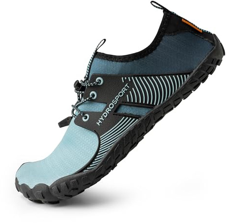 FITKICKS HydroSport Land-to-Water Footwear, Unisex Barefoot Shoes, Ideal for Beach, Yoga, Surf, Camping Accessories, Versatile Barefoot Shoes for Men and Women - Teal, Men's 10 / Women's 12