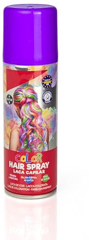 Laca de Pelo Color Morado 125ml - Spray Colores para Cabello Rápida coloración, Lavable