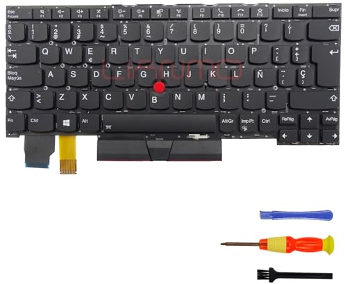 Teclado retroiluminado Compatible con Lenovo ThinkPad X13 Yoga Gen1 X390 Yoga (España)