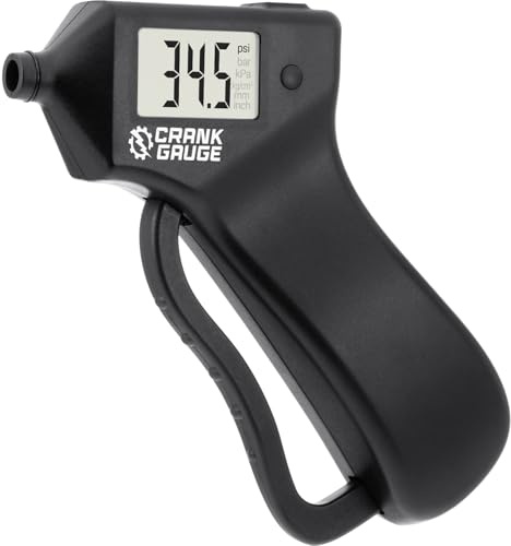 CrankGauge Battery-Free Tire Pressure Gauge (5-99 psi) and Tread Depth Meter (0-15mm) for Car, SUV and Motorcycle – Crank-Powered, Digital Display, Accurate and Eco-Friendly