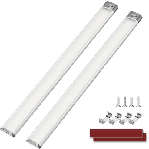 Kriogor 2 Piezas 168 LED Barra de Luz Interior LED Coche, 12V-85V 8W Iluminación Interior del Coche con Interruptor, 2000LM 6000K Tubo Lámpara de Coches para RV, Camión, Caravana, Barco