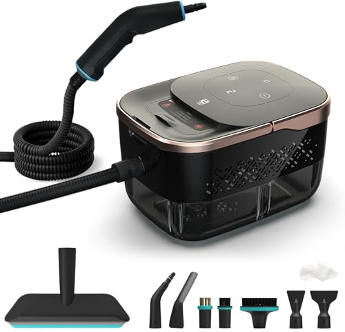 Limpiador a vapor para todo | 1500 W limpiador a vapor de mano | 1250 ml limpiador de vapor | limpiador a vapor de mano con 9 accesorios | limpiador de vapor para muebles tapizados