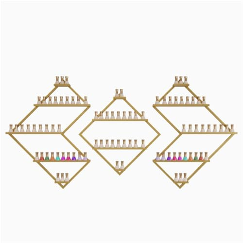 SPXTOM Organizador de esmaltes de uñas, de Hierro, con Estante de Pared for pintalabios y perfumes, Expositor Triangular de 5 Niveles, con Capacidad for 300 Botellas.(Gold)