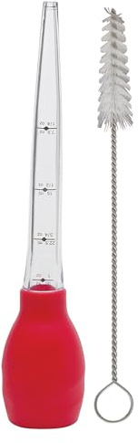 HIC Kitchen Roasting Stand-Up Turkey Baster, Heat-Resistant Silicone Bulb with Plastic Tube, 1-Ounce Capacity