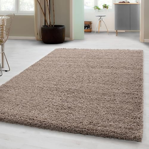 Carpetsale24 Shaggy Hochflor Teppich, 80x250 cm, Beige, weich, flauschig, modern, einfarbig, Für schmale Räume oder Küche, für Wohnzimmer Schlafzimmer Flur